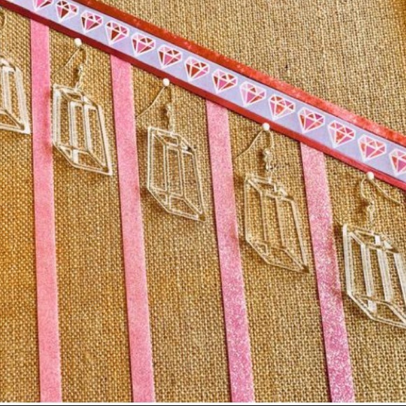 Transparent Prism Earrings - Triclinic Lucite - Picture 2 of 7